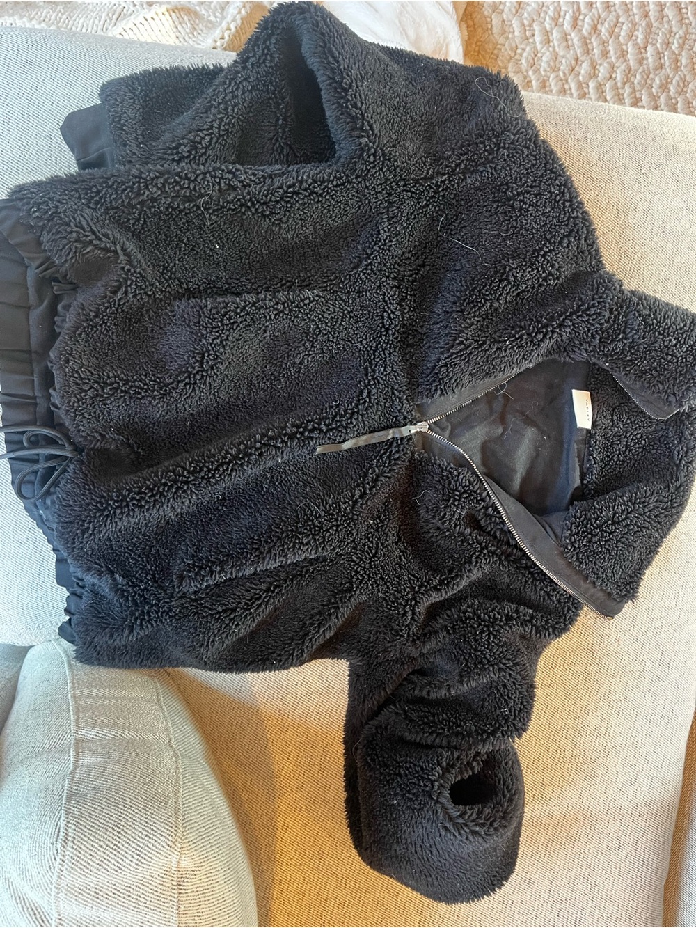 Varley Black Teddy Sherpa Zip Jacket